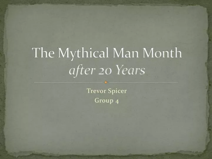 the mythical man month after 20 years