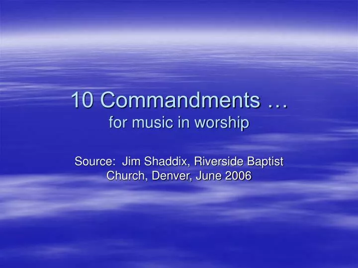 10 commandments for music in worship