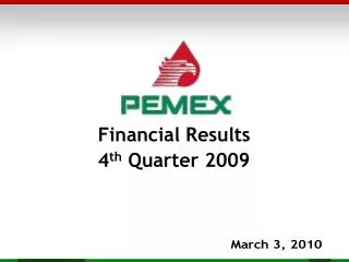 Financial Results 4 th Quarter 2009