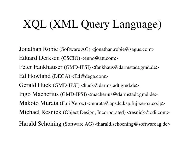 xql xml query language