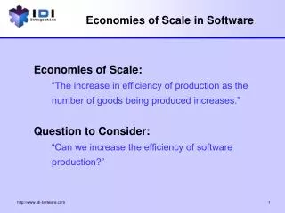 Economies of Scale in Software