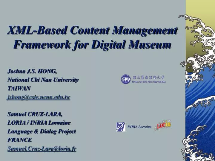 xml based content management framework for digital museum