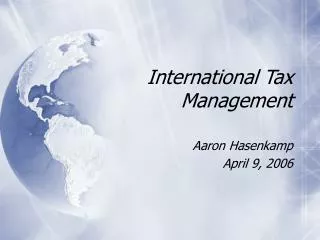 International Tax Management