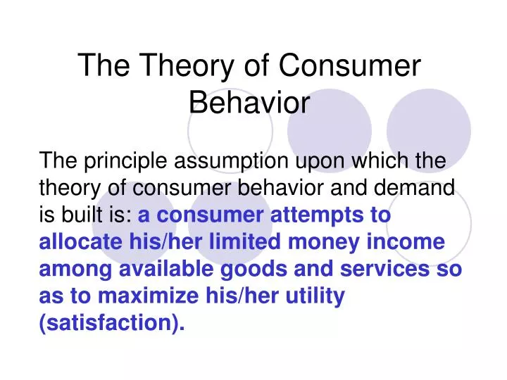 the theory of consumer behavior