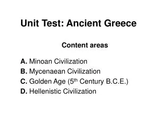 Unit Test: Ancient Greece