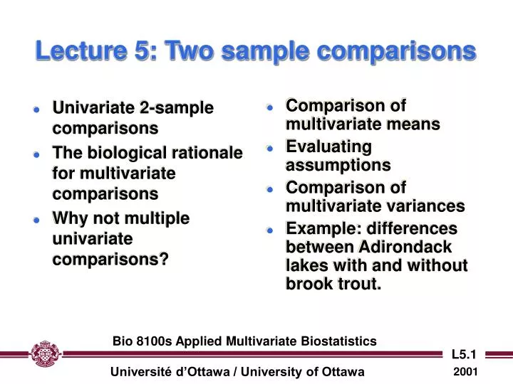 lecture 5 two sample comparisons