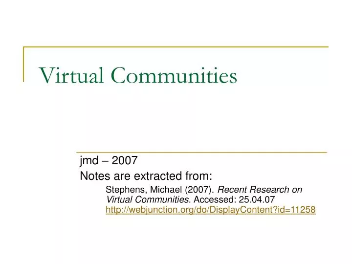 virtual communities