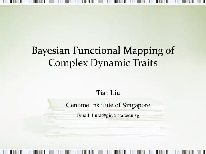 bayesian functional mapping of complex dynamic traits