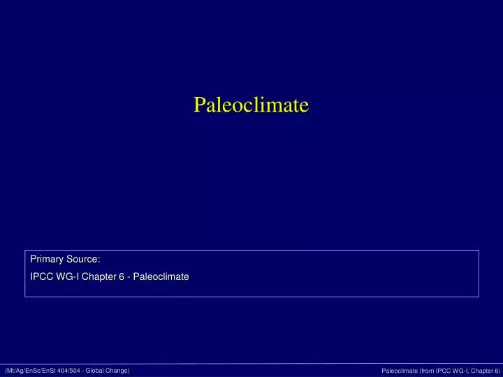 paleoclimate