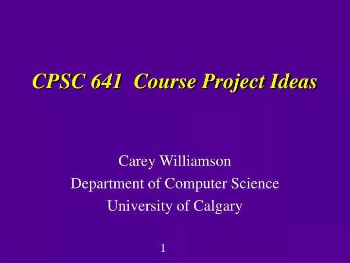 cpsc 641 course project ideas