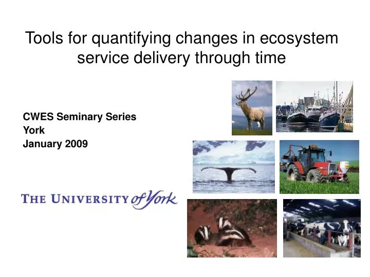 tools for quantifying changes in ecosystem service delivery through time