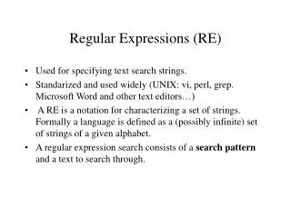 Regular Expressions (RE)