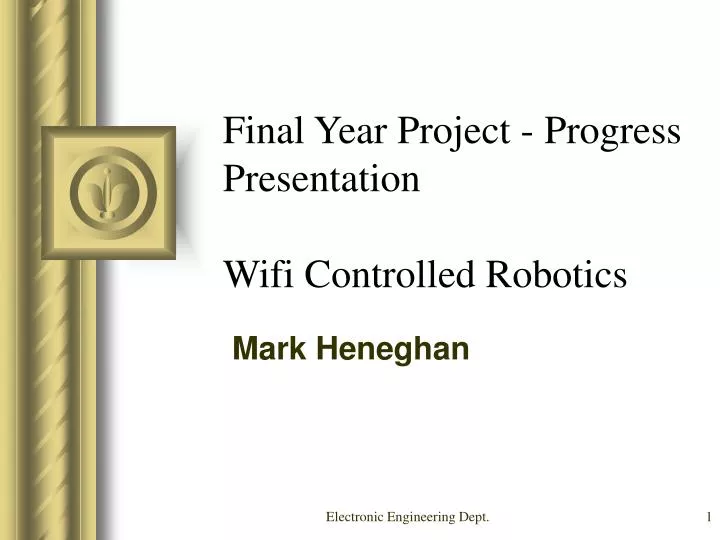 final year project progress presentation wifi controlled robotics