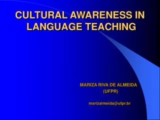 CULTURAL AWARENESS IN LANGUAGE TEACHING