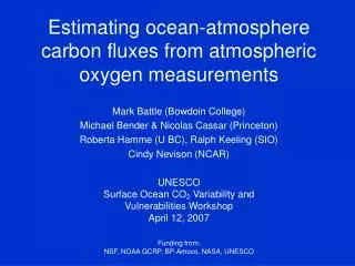 Estimating ocean-atmosphere carbon fluxes from atmospheric oxygen measurements