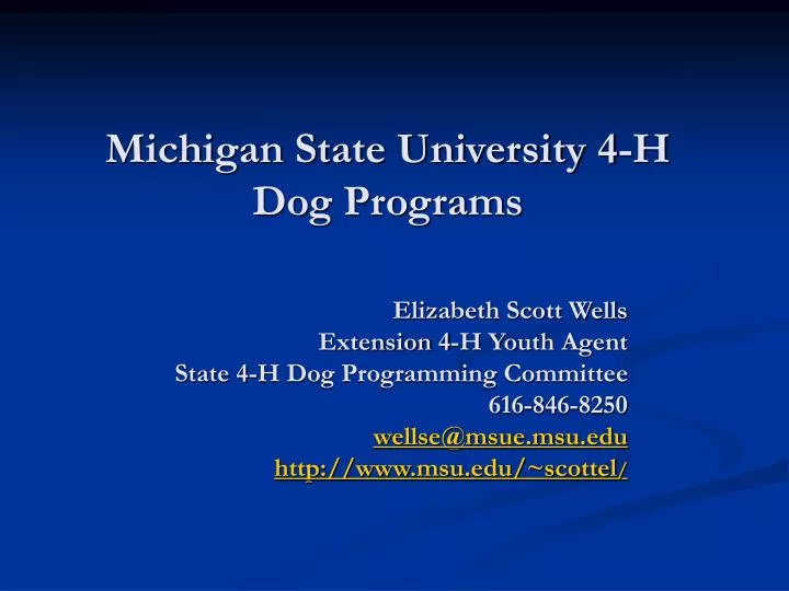 michigan state university 4 h dog programs