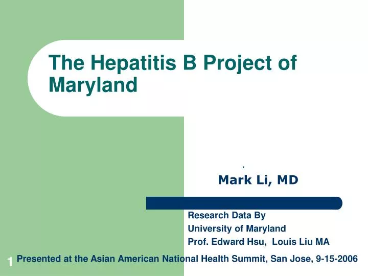the hepatitis b project of maryland