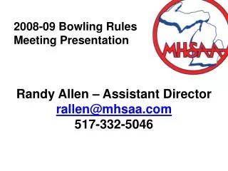 2008-09 Bowling Rules Meeting Presentation