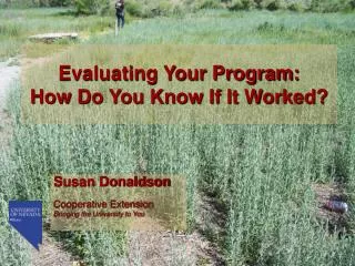 Evaluating Your Program: How Do You Know If It Worked?