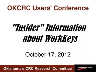 OKCRC Users' Conference