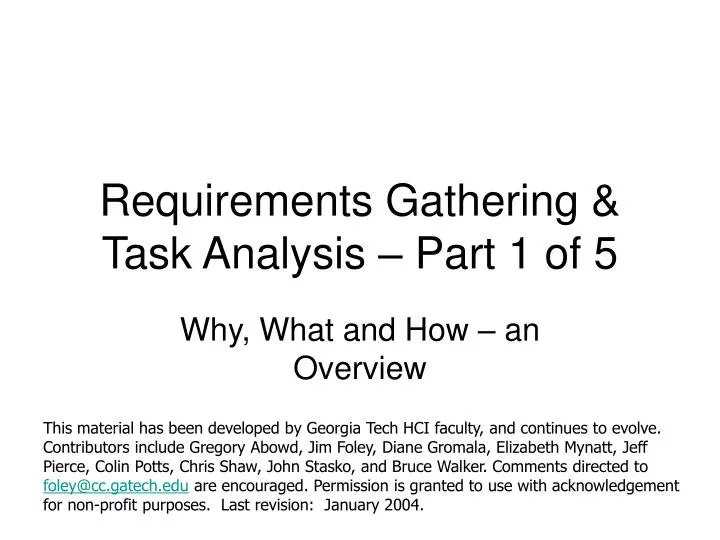 requirements gathering task analysis part 1 of 5