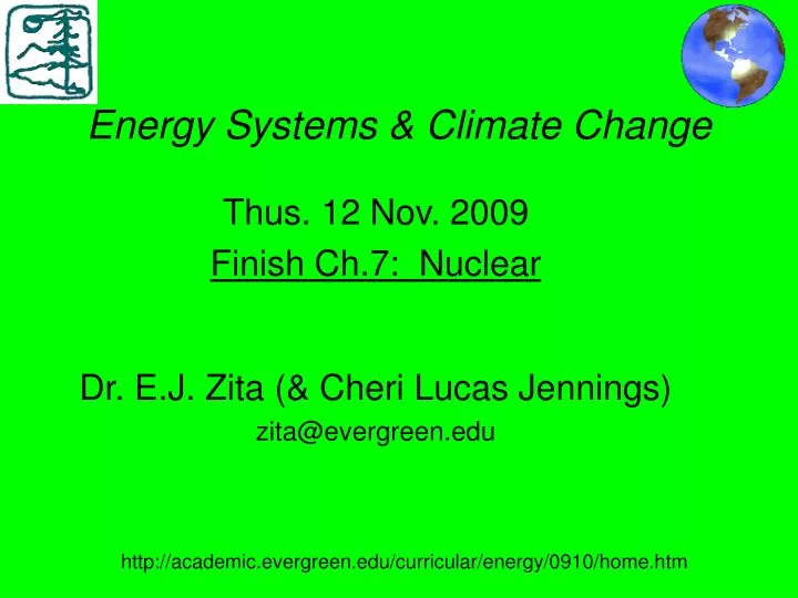 energy systems climate change