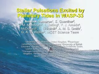 Stellar Pulsations Excited by Planetary Tides in WASP-33