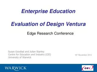Enterprise Education Evaluation of Design Ventura