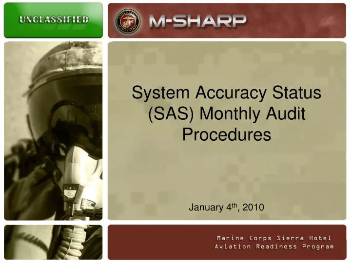 system accuracy status sas monthly audit procedures