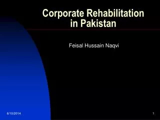Corporate Rehabilitation in Pakistan