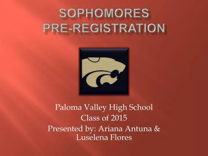 sophomores pre registration