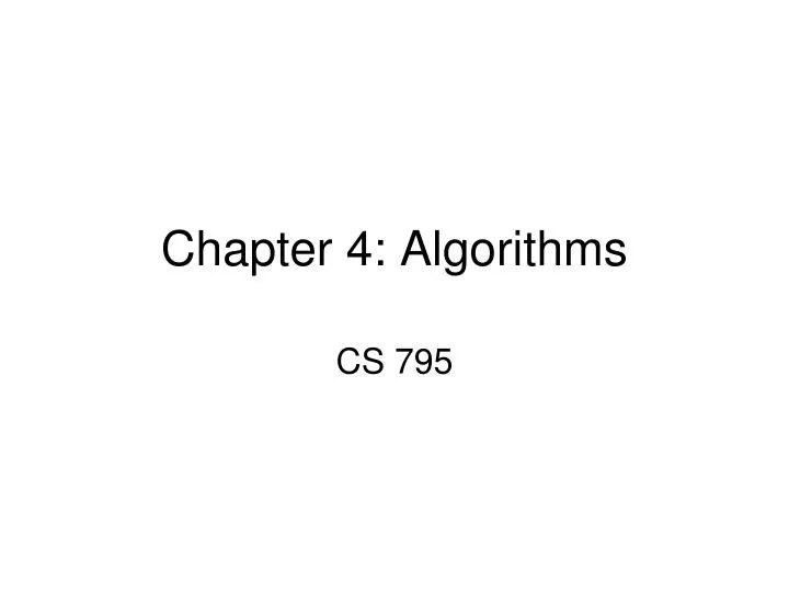 chapter 4 algorithms
