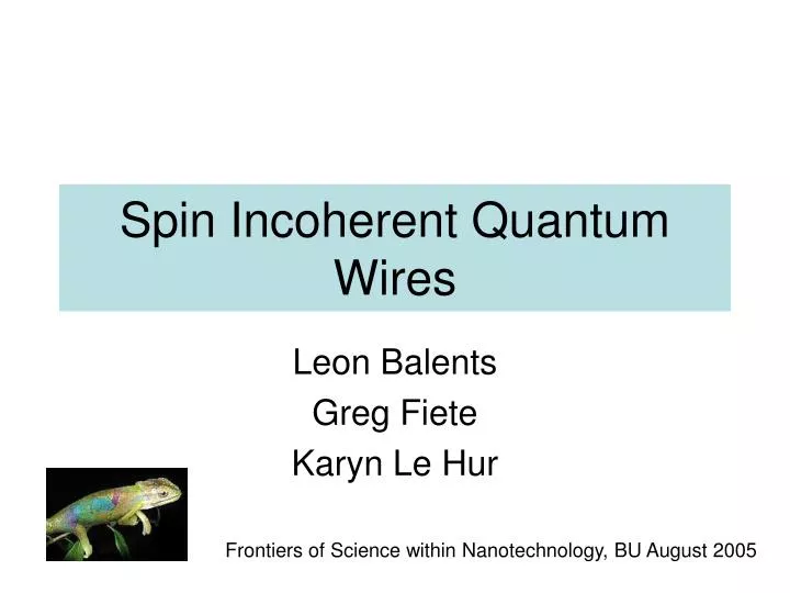spin incoherent quantum wires