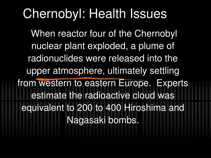 chernobyl health issues