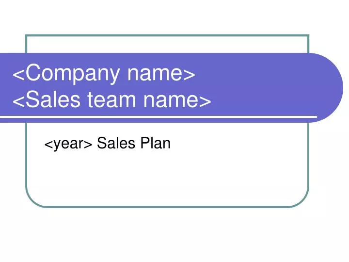company name sales team name