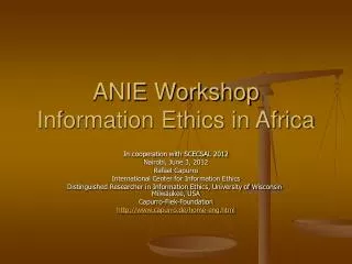 ANIE Workshop Information Ethics in Africa