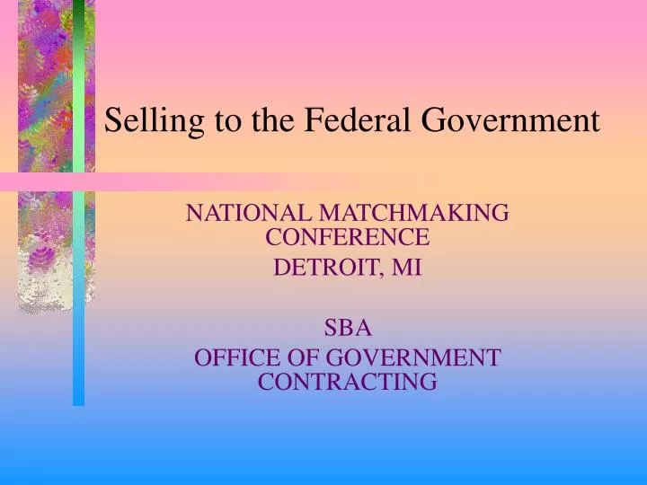 selling to the federal government