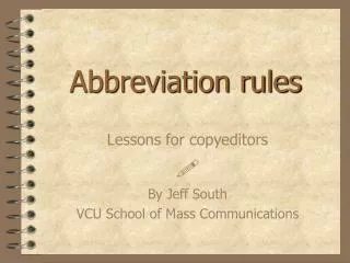 Abbreviation rules