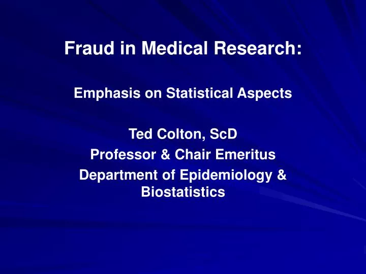 fraud in medical research