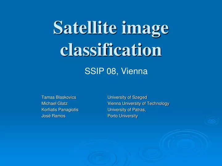 satellite image classification