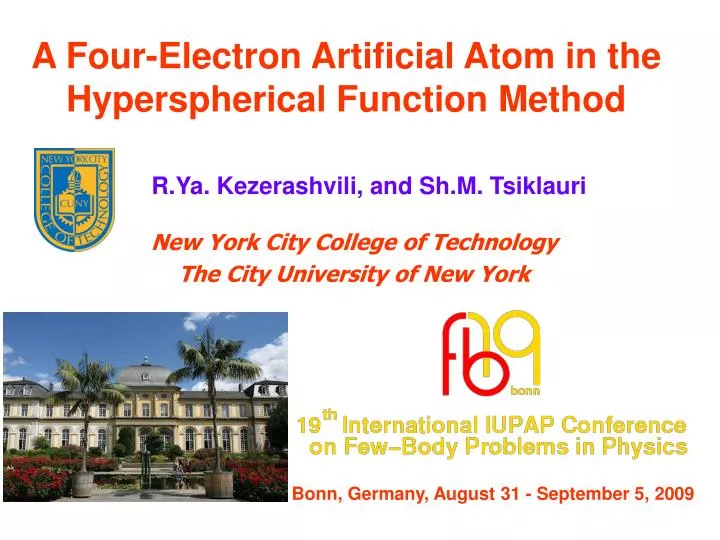 a four electron artificial atom in the hyperspherical function method