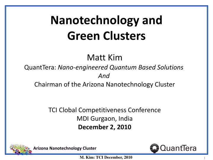 nanotechnology and green clusters