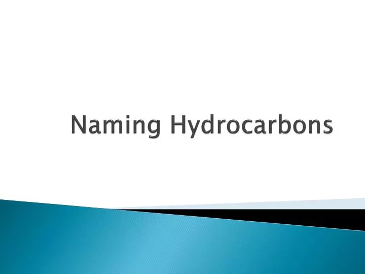 naming hydrocarbons