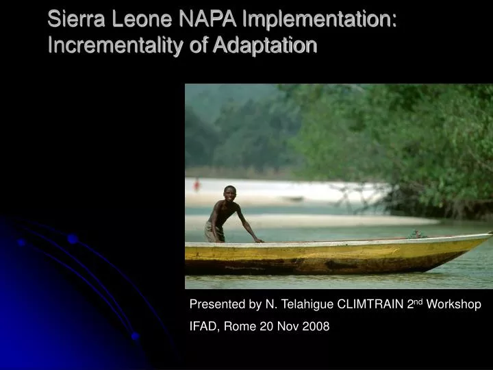 sierra leone napa implementation incrementality of adaptation