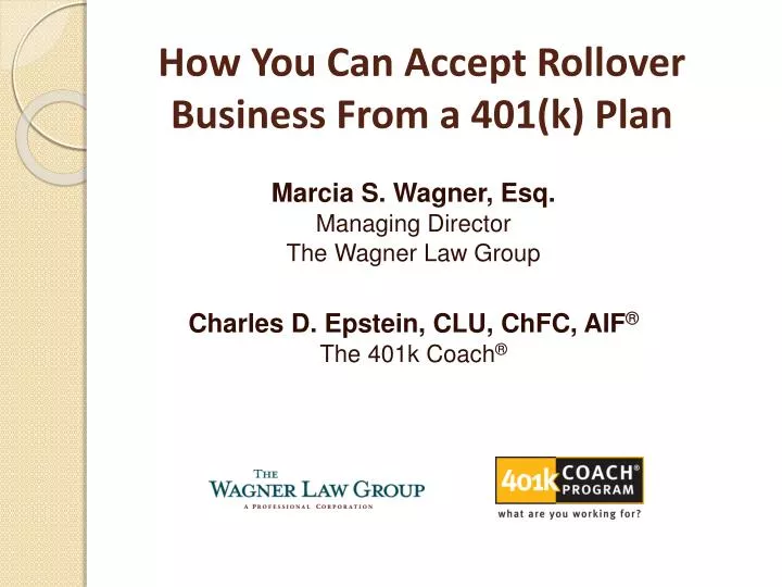 how you can accept rollover business from a 401 k plan