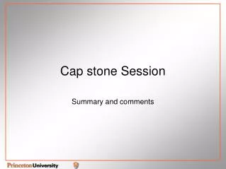 Cap stone Session