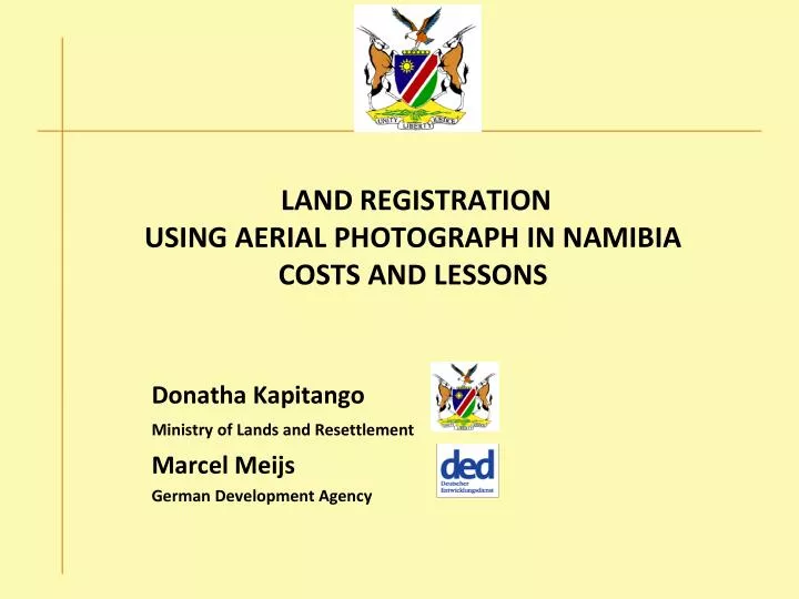land registration using aerial photo graph in namibia costs and lessons