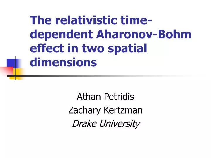 the relativistic time dependent aharonov bohm effect in two spatial dimensions