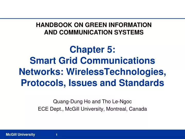 chapter 5 smart grid communications networks wirelesstechnologies protocols issues and standards