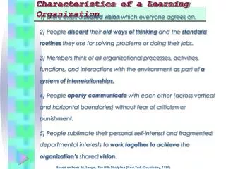 Characteristics of a Learning Organization